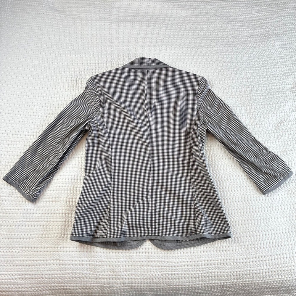 Talbots Blazer Jacket Gingham Black White Size 6 Chic Office Career Teacher - Picture 3 of 15